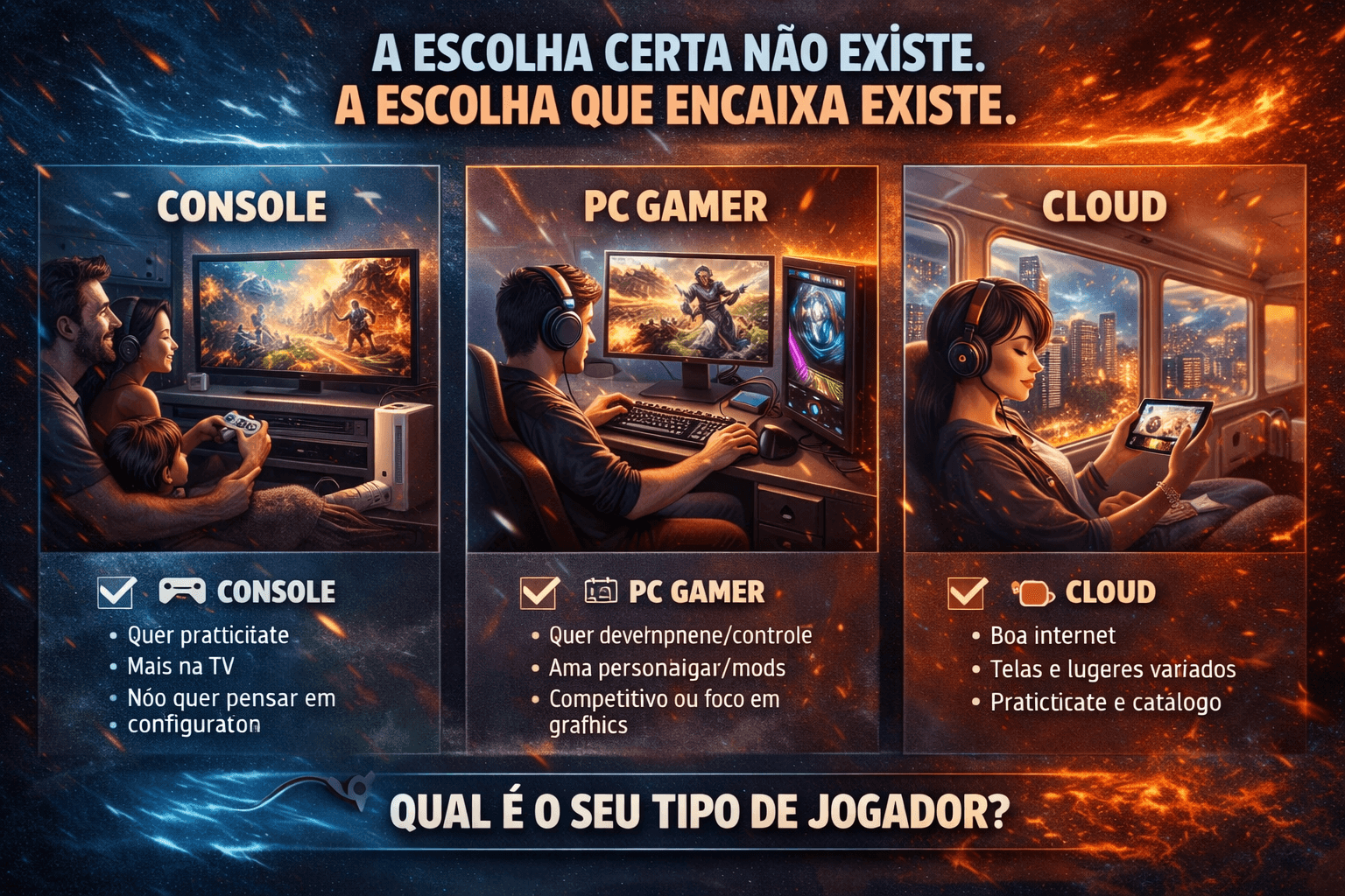 Console vs PC vs Cloud: qual faz sentido para você?